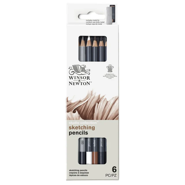 Astuccio in metallo di 6 matite per schizzo Winsor & Newton 3 Astuccio in metallo di 6 matite per schizzo Winsor & Newton - immagine 3