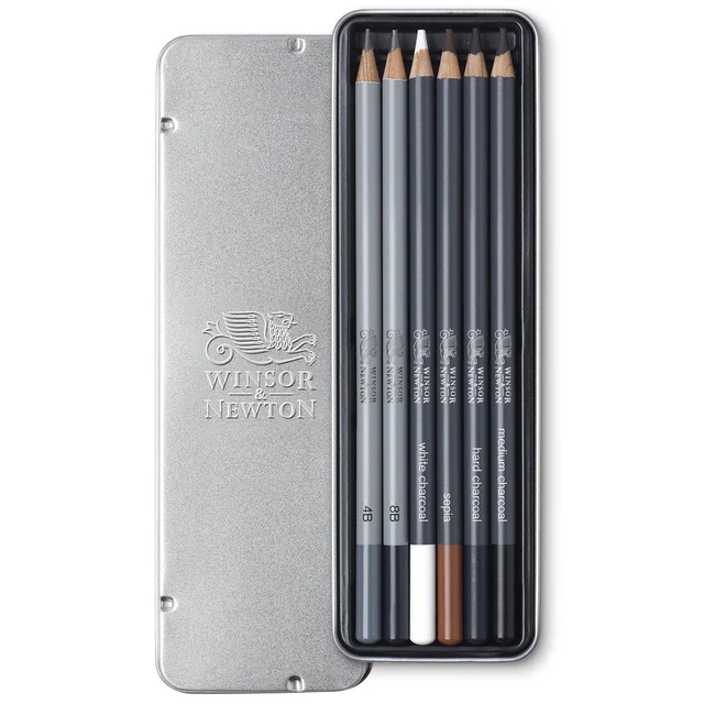 Astuccio in metallo di 6 matite per schizzo Winsor & Newton