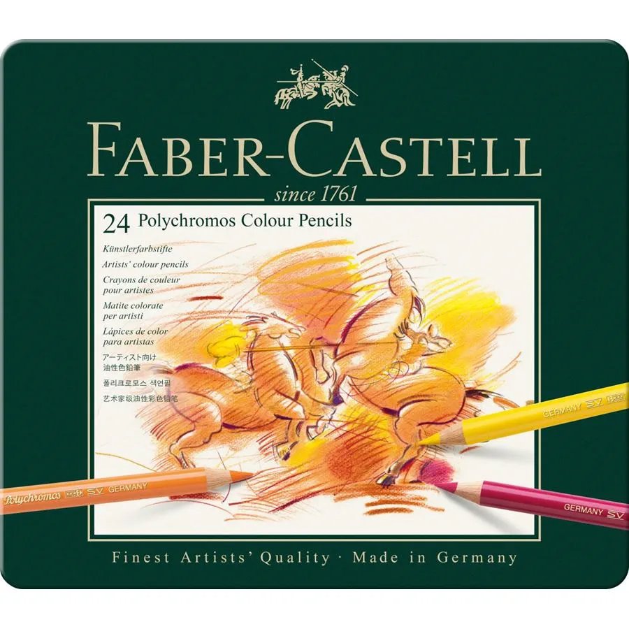 Astuccio in metallo di matite colorate Polychromos da 24 pezzi di Faber-Castell 3 Astuccio in metallo di matite colorate Polychromos da 24 pezzi di Faber-Castell - immagine 3