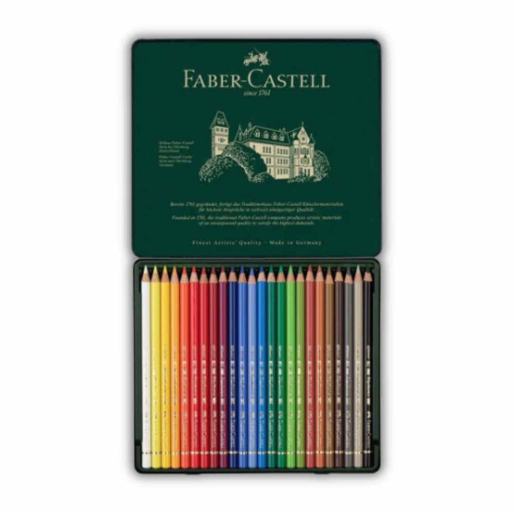 Astuccio in metallo di matite colorate Polychromos da 24 pezzi di Faber-Castell 2 Astuccio in metallo di matite colorate Polychromos da 24 pezzi di Faber-Castell - immagine 2