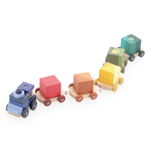 Treno di cubi di legno multicolore per imparare i numeri di Vilac
