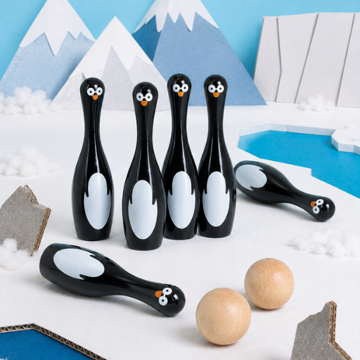 Birilli da bowling a forma di pinguino di Vilac