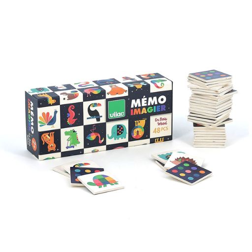 Gioco di memoria in legno con immagini, Animali di Vilac 2 Gioco di memoria in legno con immagini, Animali di Vilac - immagine 2