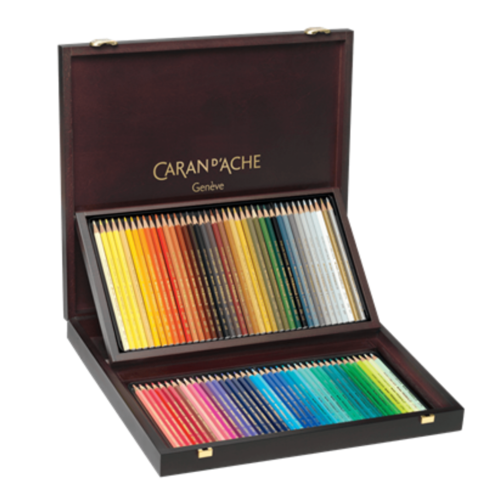 Cofanetto in legno di matite colorate Prismalo da 80 pezzi di Caran d'Ache