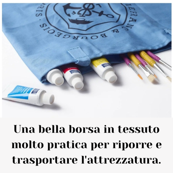 Borsa in tessuto con 8 colori a tempera di Lefranc Bourgeois + accessori 7 Borsa in tessuto con 8 colori a tempera di Lefranc Bourgeois + accessori - immagine 7