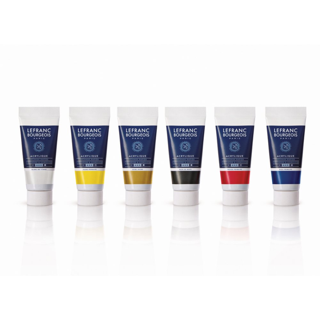 Scatola in cartone di 6 colori acrilici da 20ml fine di Lefranc Bourgeois 3 Scatola in cartone di 6 colori acrilici da 20ml fine di Lefranc Bourgeois - immagine 3