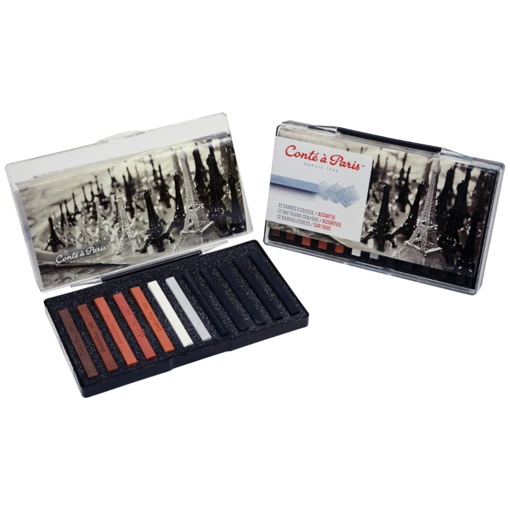 Confezione di 12 carré per schizzo assortiti Conté à Paris