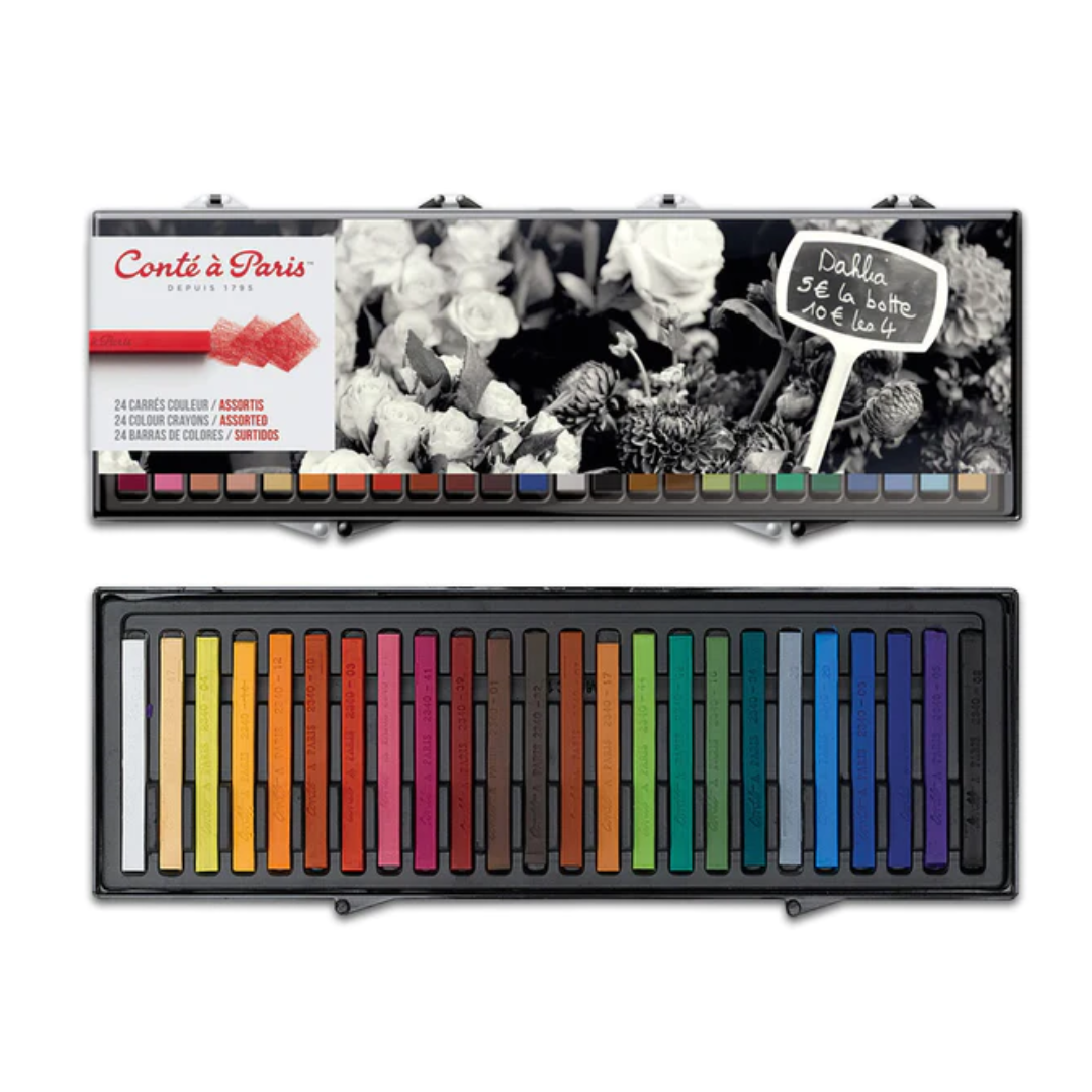 Confezione di 24 carré colorati assortiti Conté à Paris 1 Confezione di 24 carré colorati assortiti Conté à Paris