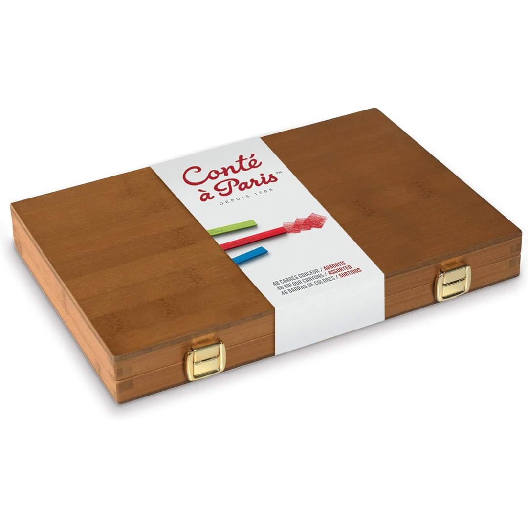 Confezione in legno di 48 carré colorati assortiti Conté à Paris 2 Confezione in legno di 48 carré colorati assortiti Conté à Paris - immagine 2