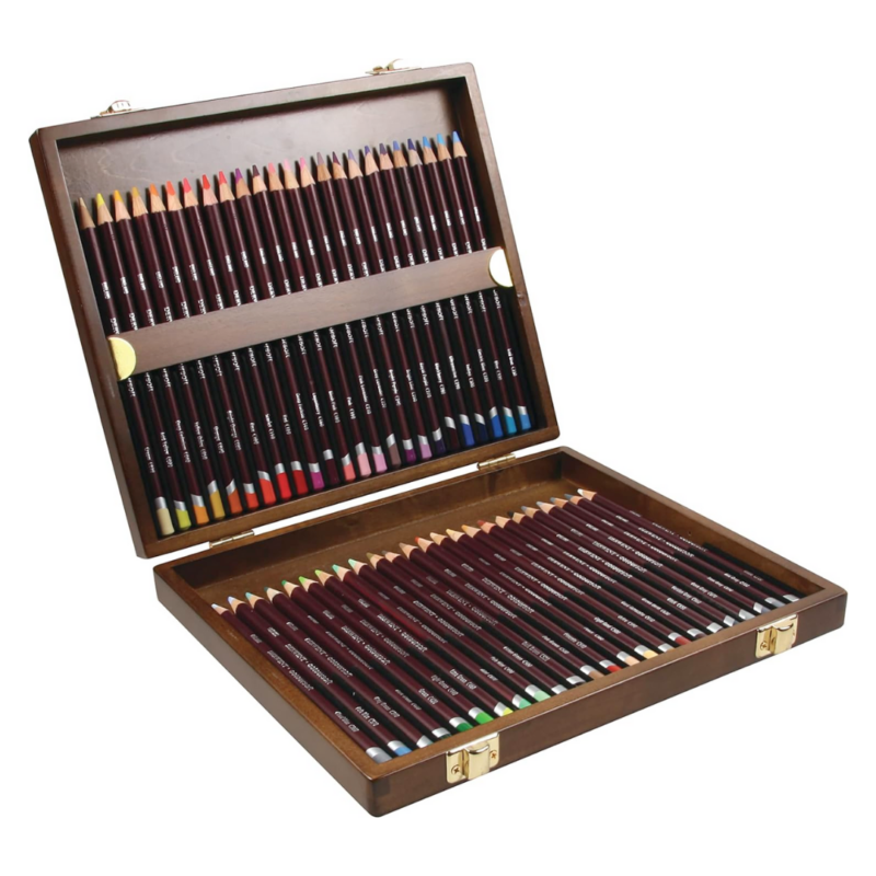 Scatola in legno di matite colorate Coloursoft Derwent da 48 pezzi