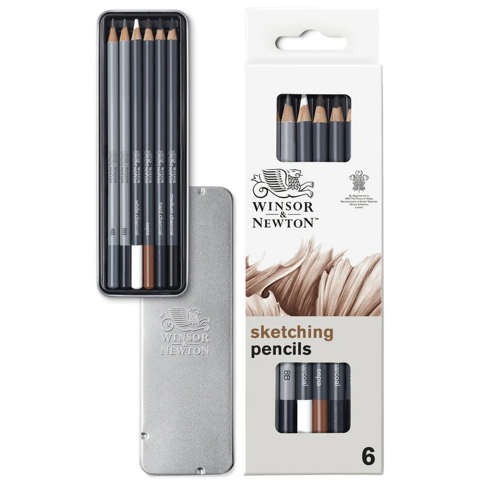 Astuccio in metallo di 6 matite per schizzo Winsor & Newton 2 Astuccio in metallo di 6 matite per schizzo Winsor & Newton - immagine 2