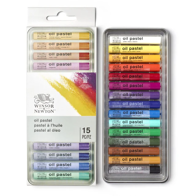 Confezione in metallo di 15 pastelli ad olio per artisti Winsor & Newton