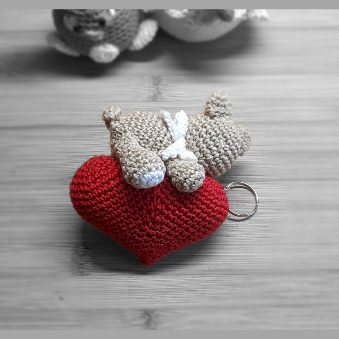 Portachiavi amigurumi Cuore+Orsetto di Crazycrochet 2 Portachiavi amigurumi Cuore+Orsetto di Crazycrochet - immagine 2