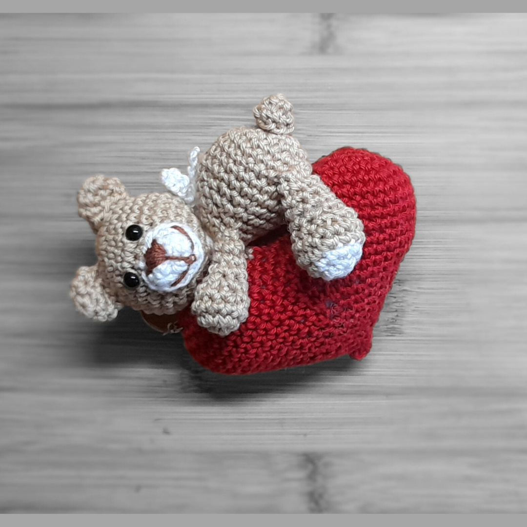 Portachiavi amigurumi Cuore+Orsetto di Crazycrochet 3 Portachiavi amigurumi Cuore+Orsetto di Crazycrochet - immagine 3
