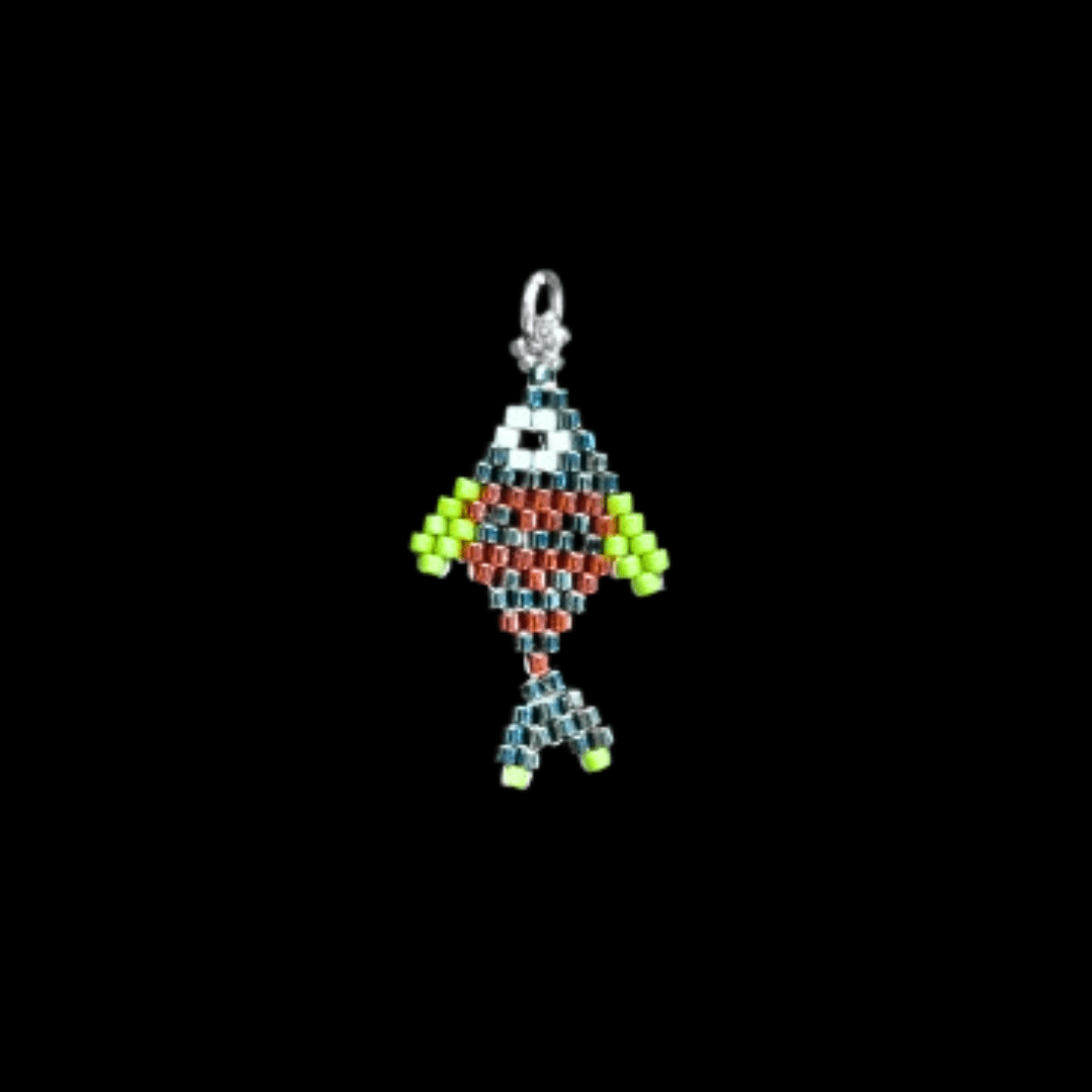 Ciondolo Pesce verde/rosso di Crazycrochet 1 Ciondolo Pesce verde/rosso di Crazycrochet