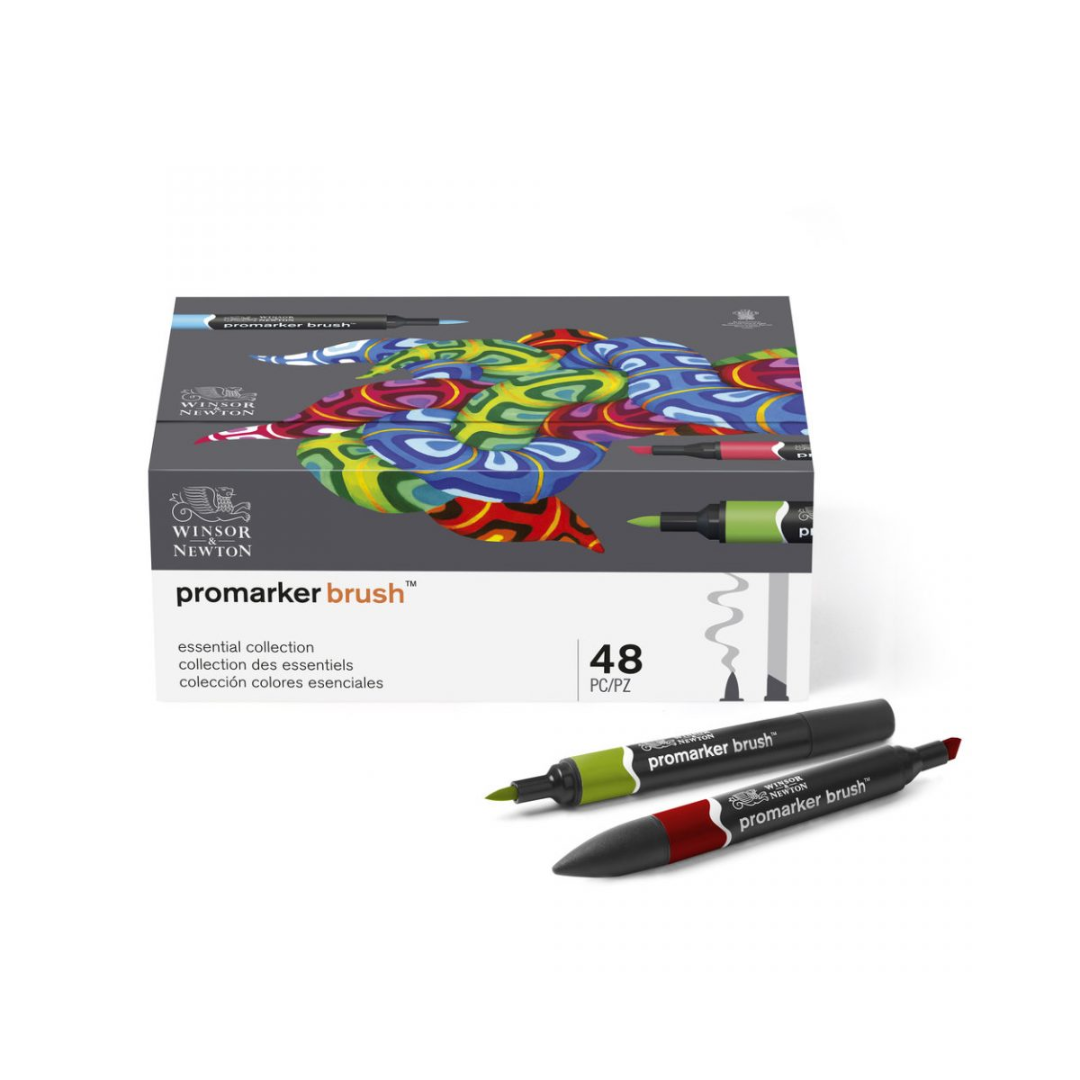 Confezione di 48 pennarelli Promarker Brush Essential Collection Winsor & Newton 2 Confezione di 48 pennarelli Promarker Brush Essential Collection Winsor & Newton - immagine 2