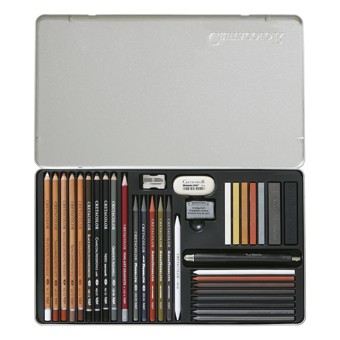 Confezione in metallo di 35 pezzi Ultimo art set per disegno Cretacolor 1 Confezione in metallo di 35 pezzi Ultimo art set per disegno Cretacolor